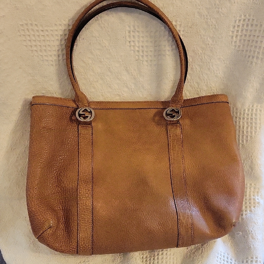 Gucci Tan Leather Tote Bag